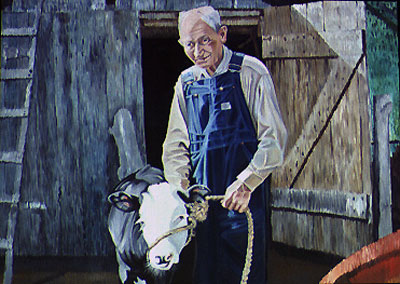 Farmer with Cow