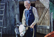 Farmer with Cow