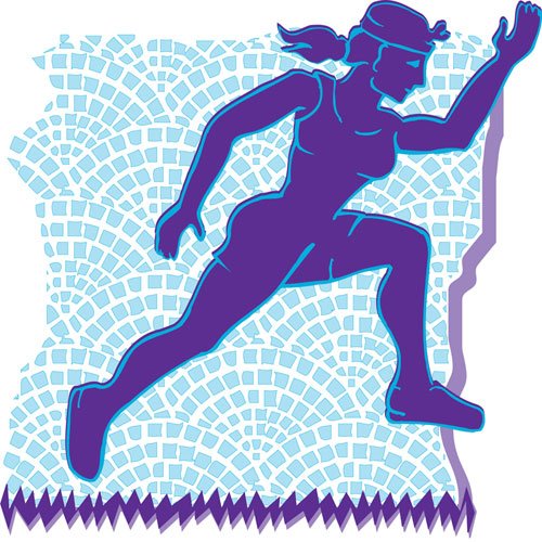 Vector illustration of a stylized female runner